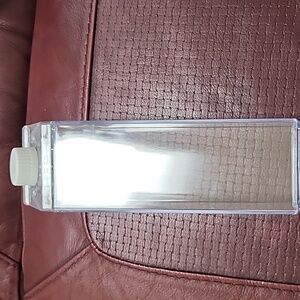 Milk Carton Clear Water  Bottles, w lids, 17 oz/500 ml set of 4, Brand New